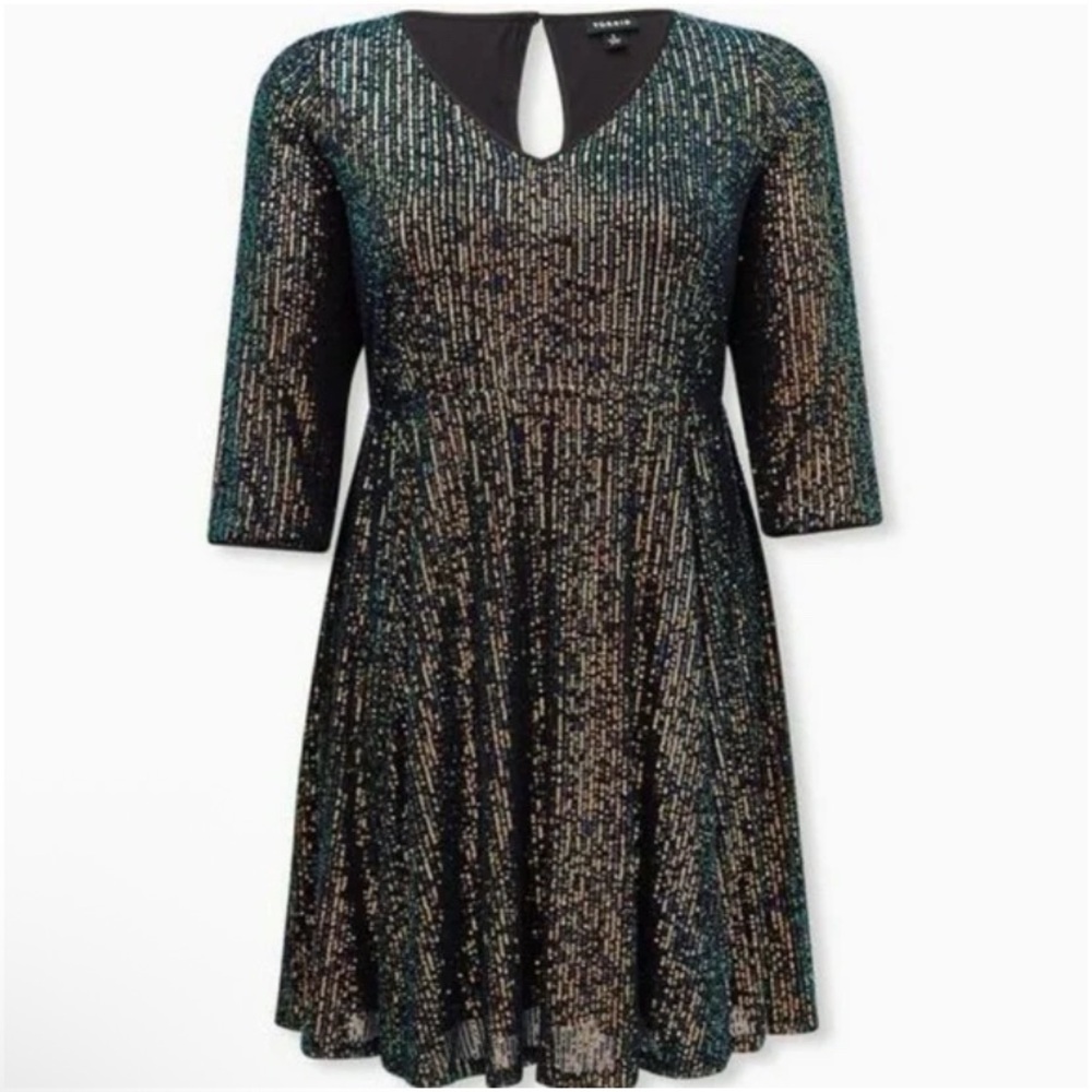 Torrid 1 1x Multi Colored Sequin Midi Dress NWT